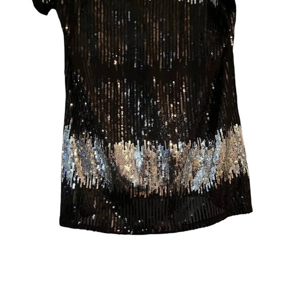 INC International Concepts V-neck Shirt Top Sparkly Semi-sheer L Holiday Party - Picture 7 of 8
